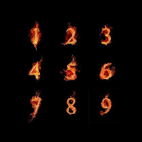 Fire numbers brushes