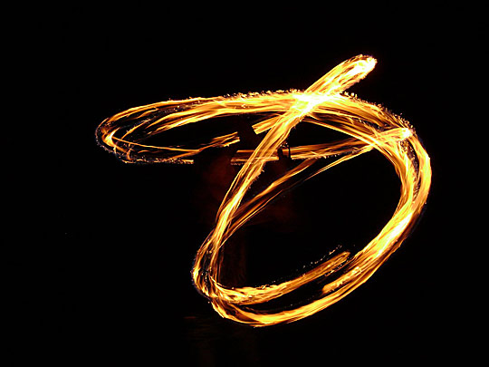 Fire Dancing and Spinning I by Laura