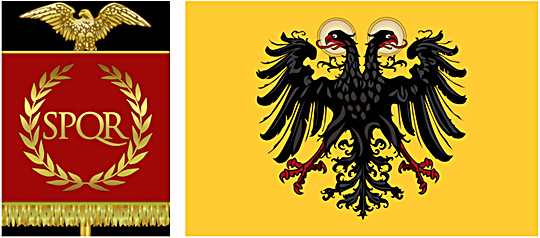 Xth Legion of Julius Caesar and Holy Roman Empire flags